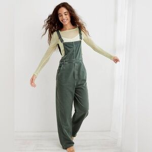 Aerie Baggy Y2K Overalls in Royal Palm Tree